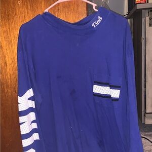 PINK Victoria's Secret Blue Long Sleeve Tee